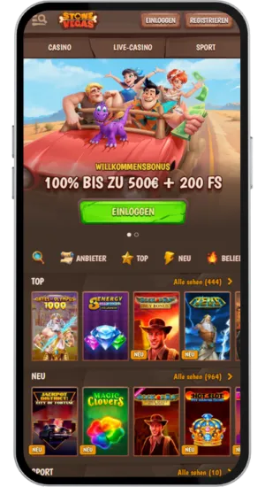 Eine Casino-Startseite mit dem Big Bass Splash Slot im Bereich „Beliebte Spiele“